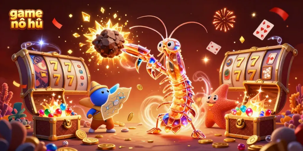 Experience the excitement of game nổ hũ with vibrant visuals, exploding jackpots, and engaging characters.