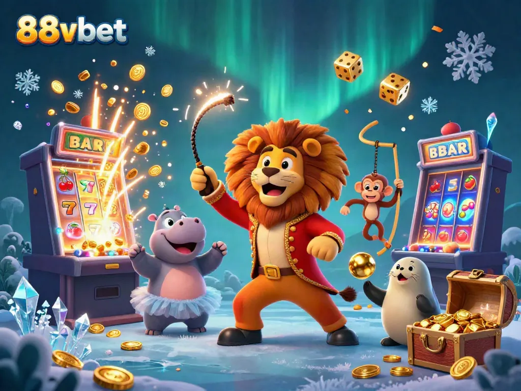 Experience thrilling gameplay with 88vbet in a vibrant casino-themed scene filled with dynamic characters and elements.