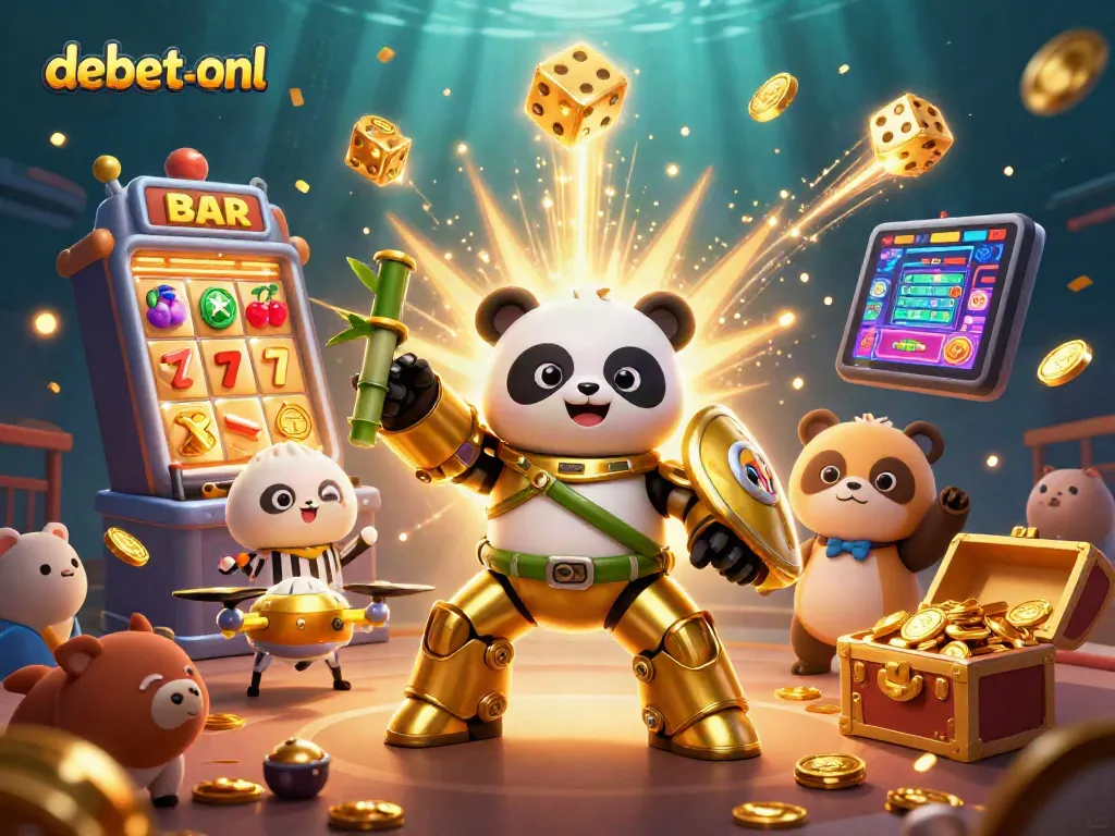 Experience exciting gameplay at debet-onl with a vibrant 3D casino scene full of action and rewards.