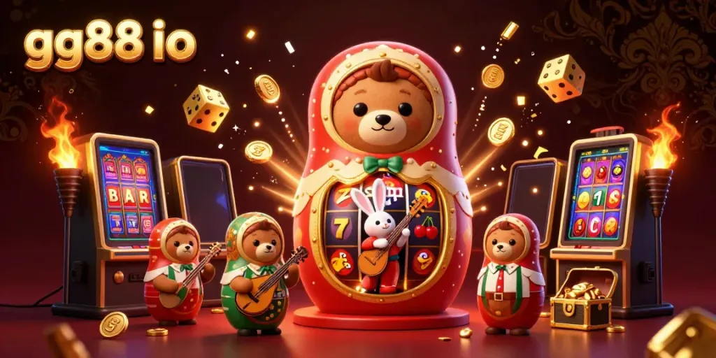 Experience the thrill of gg88 io with vibrant slot machines and animated casino characters.