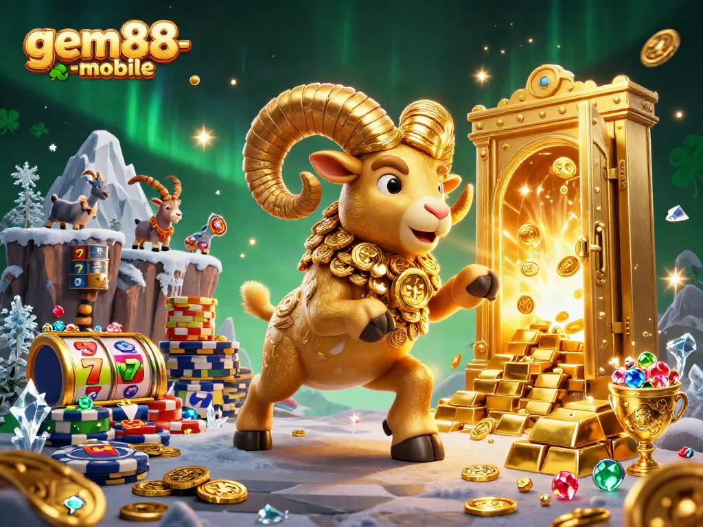 Catch thrilling action with the gem88-mobile rewards at a golden casino gate featuring vibrant slot reels.