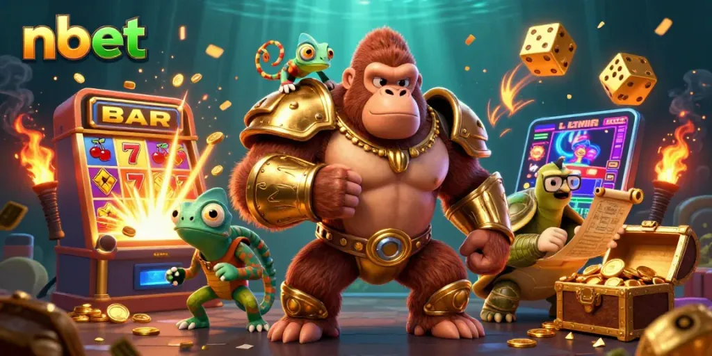 Spin the reels and win big with nbet at a vibrant casino, showcasing dynamic slot action.