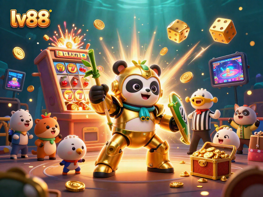 Experience thrilling gameplay at lv88 with vibrant 3D characters and colorful casino elements dynamically illustrated.