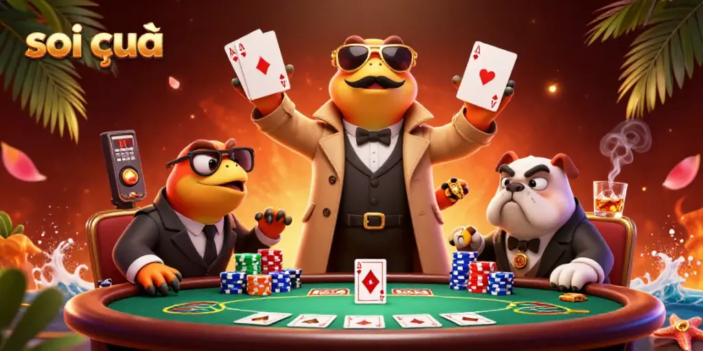 Exciting soi cầu scene with raptors in casino, showcasing poker elements and vibrant atmosphere.