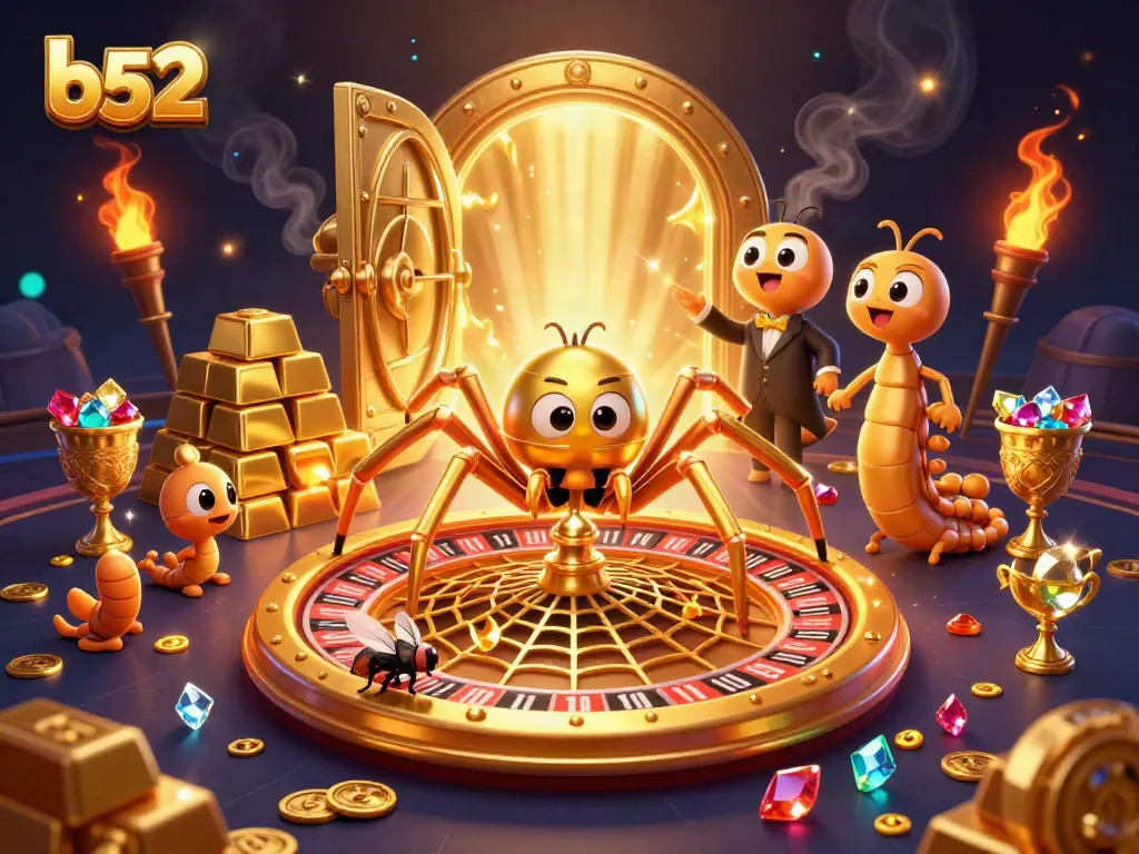 Experience the thrill of b52 gambling with a visual feast of colorful casino elements and dynamic characters.
