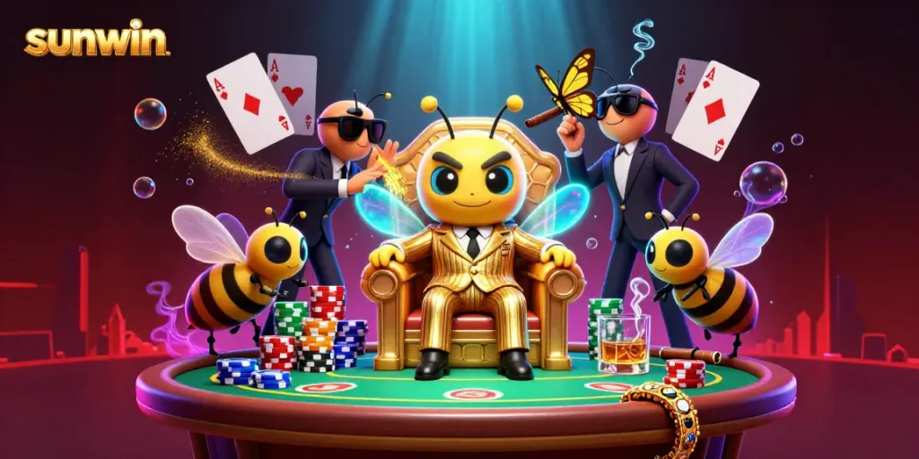 Experience thrilling gameplay in sunwin’s vibrant casino world with bumblebee mob boss and dazzling poker elements.