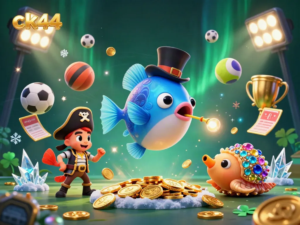 Bet big with ck44 at our vibrant gaming platform, featuring exciting underwater characters and dynamic sports elements.