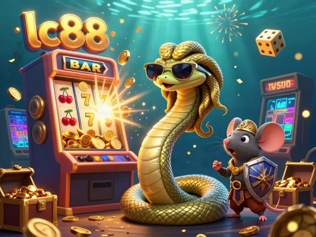 Experience thrilling lc88 casino adventures with animated characters amidst jackpot excitement.