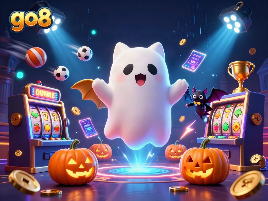Engage in thrilling casino adventures with go8's animated ghost cat and jackpot elements.