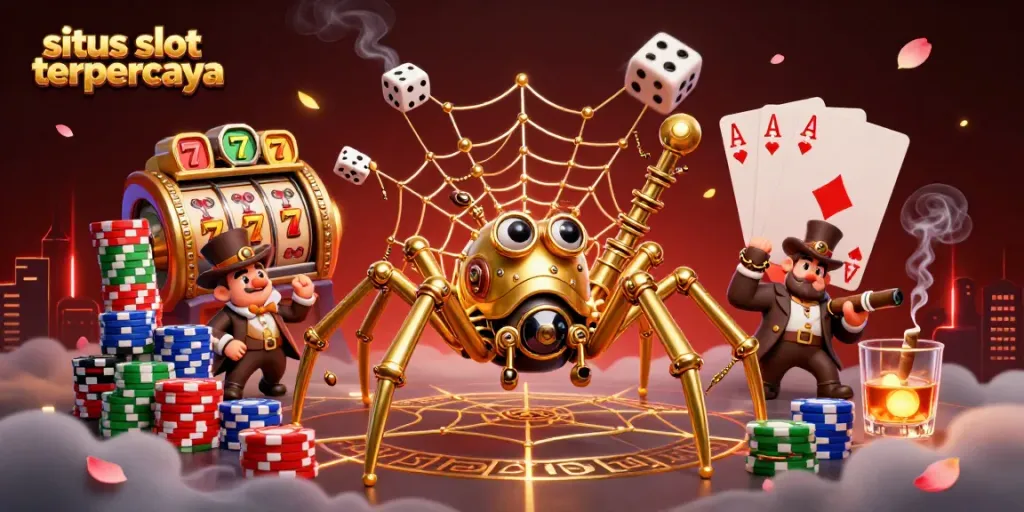Experience thrilling gameplay at situs slot terpercaya with vibrant slot reels and exciting poker elements.